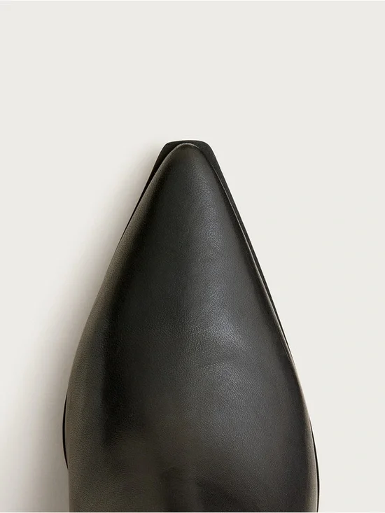 J. Crew New Stevie Ankle Boots in Leather Black Size 7 heeled boots Chic Womens - Picture 3 of 11